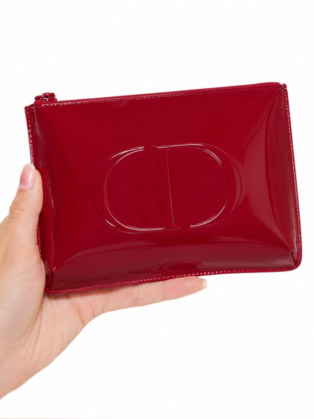 Dior Beauty Red Patent Zip Pouch